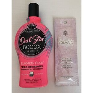 EUROPEAN GOLD Dark Star 8000X The Darkest Indoor Tanning Lotion W/ Free Gift New